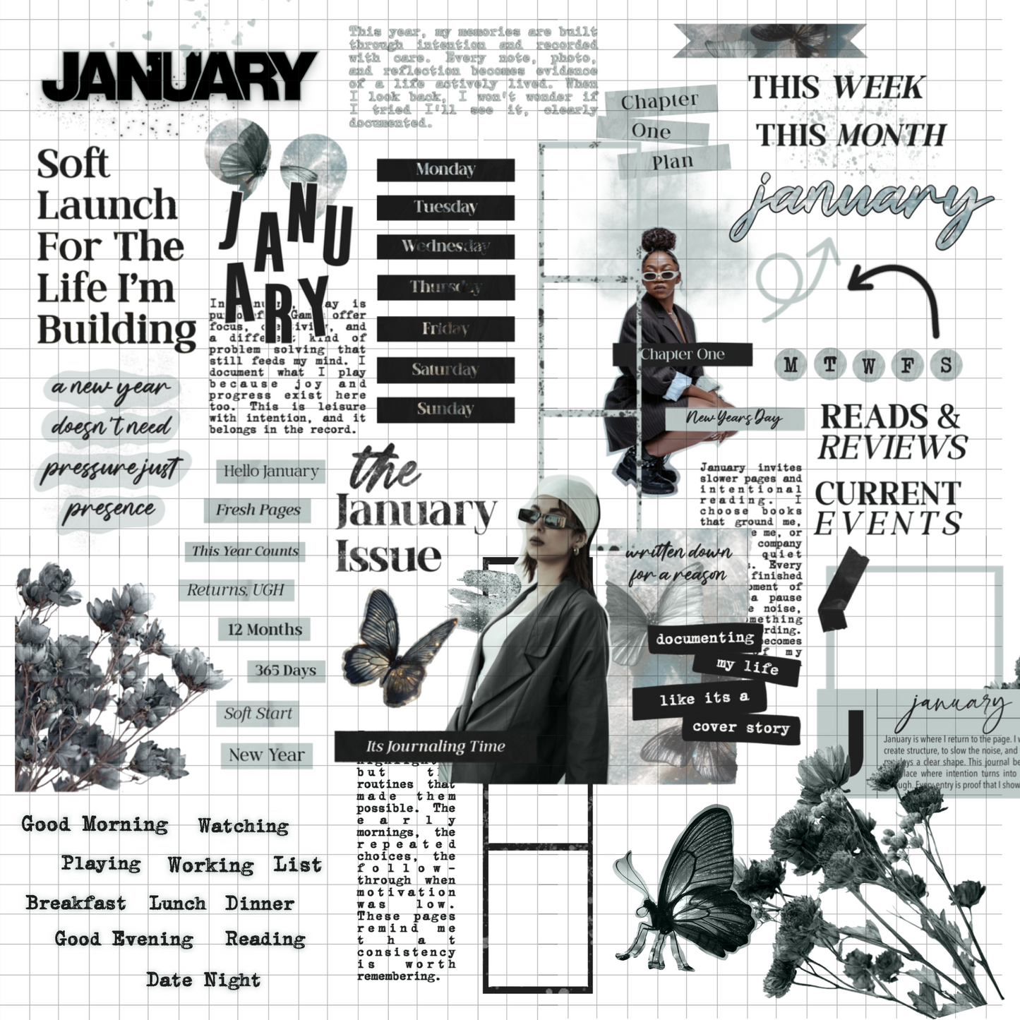 Chapter One Digital Journaling and Planning Stickers (Goodnotes, Noteful, PNG)