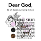 Dear God, Digital Journaling and Planning Stickers (Goodnotes, noteful, PNG)