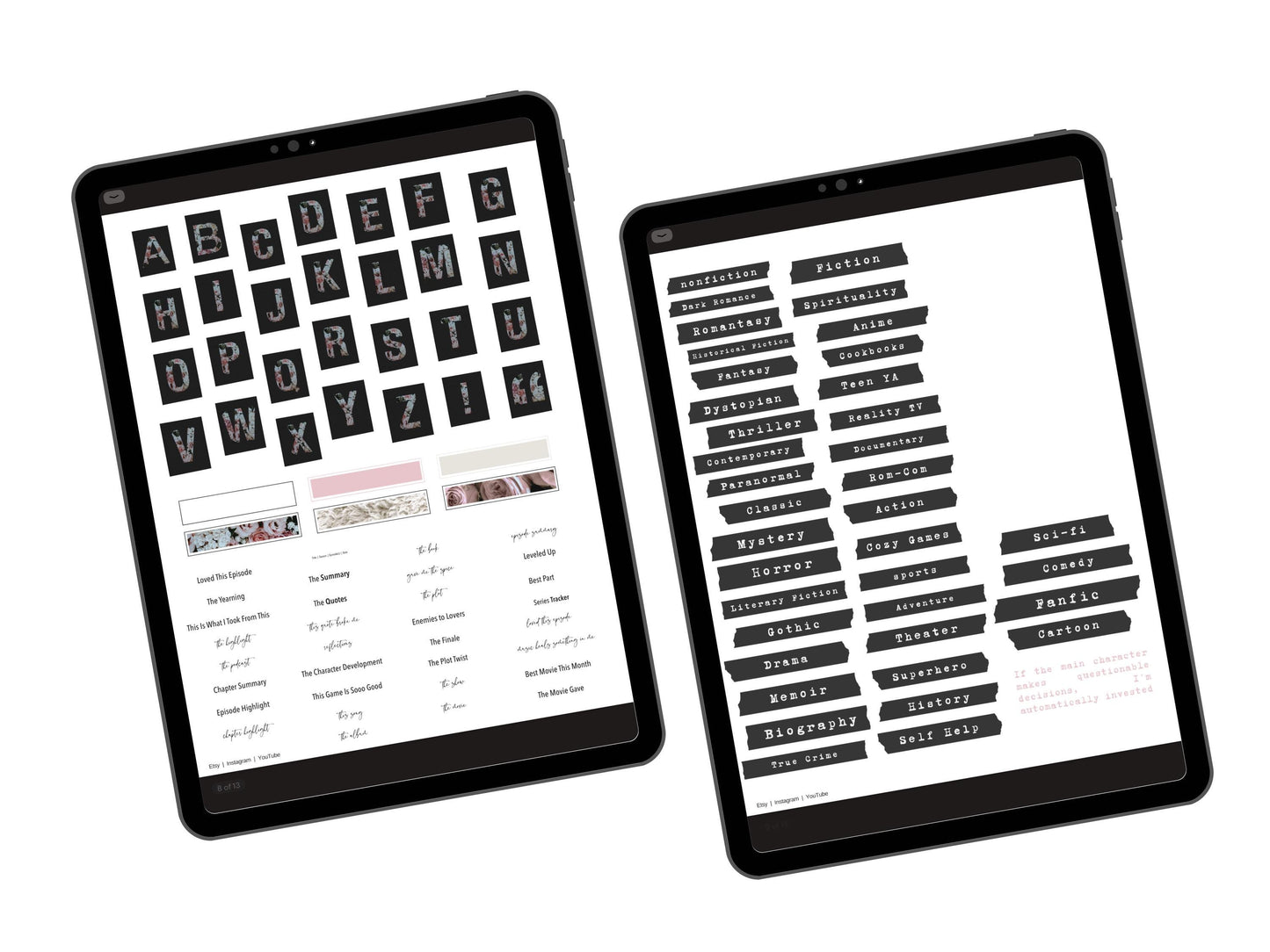 Do Not Disturb: Book, Show, Movie, Gaming Digital Journal Stickers (Goodnotes, PNGs)