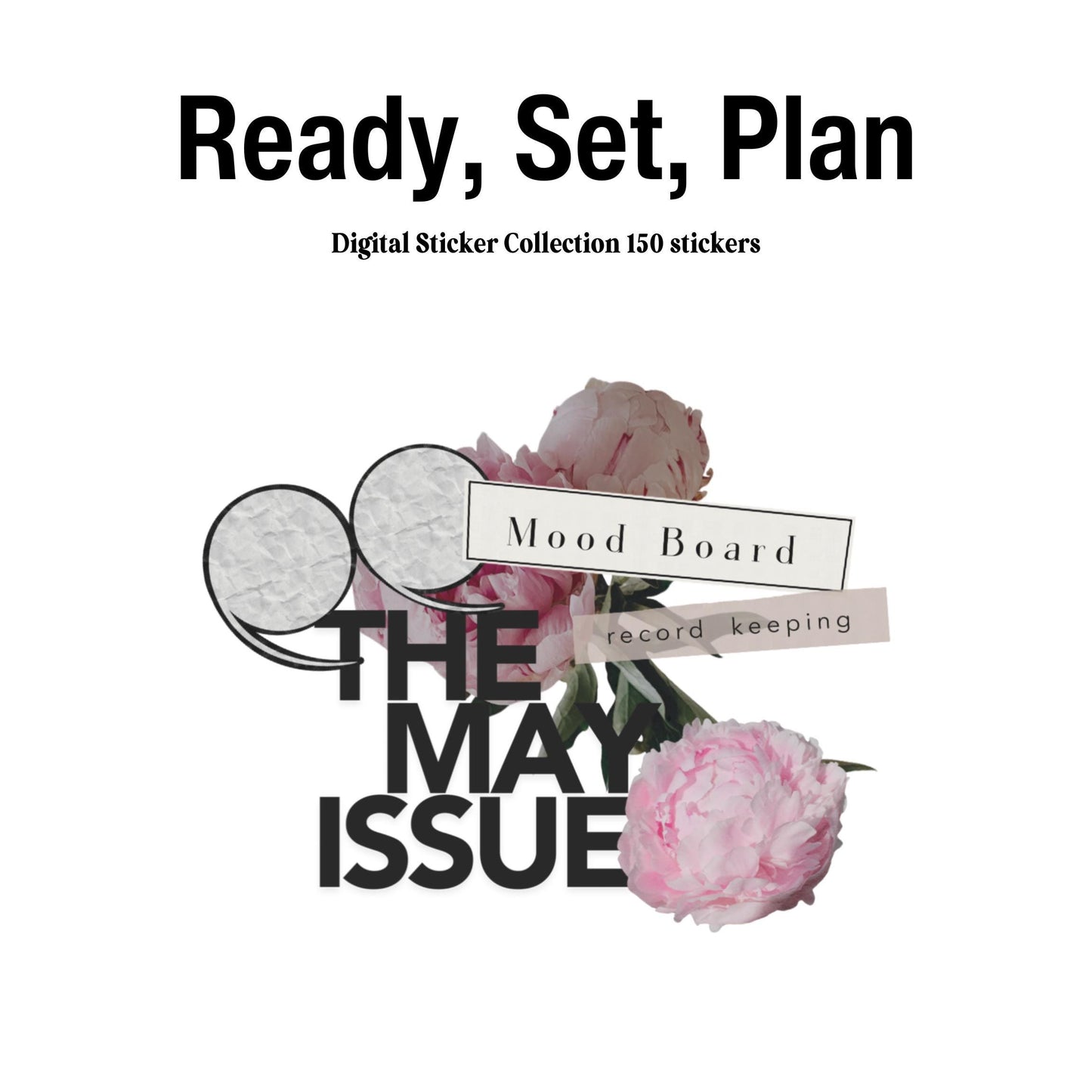 Ready, Set, Plan May Digital Journaling and Planning Stickers (Goodnotes, PNG)
