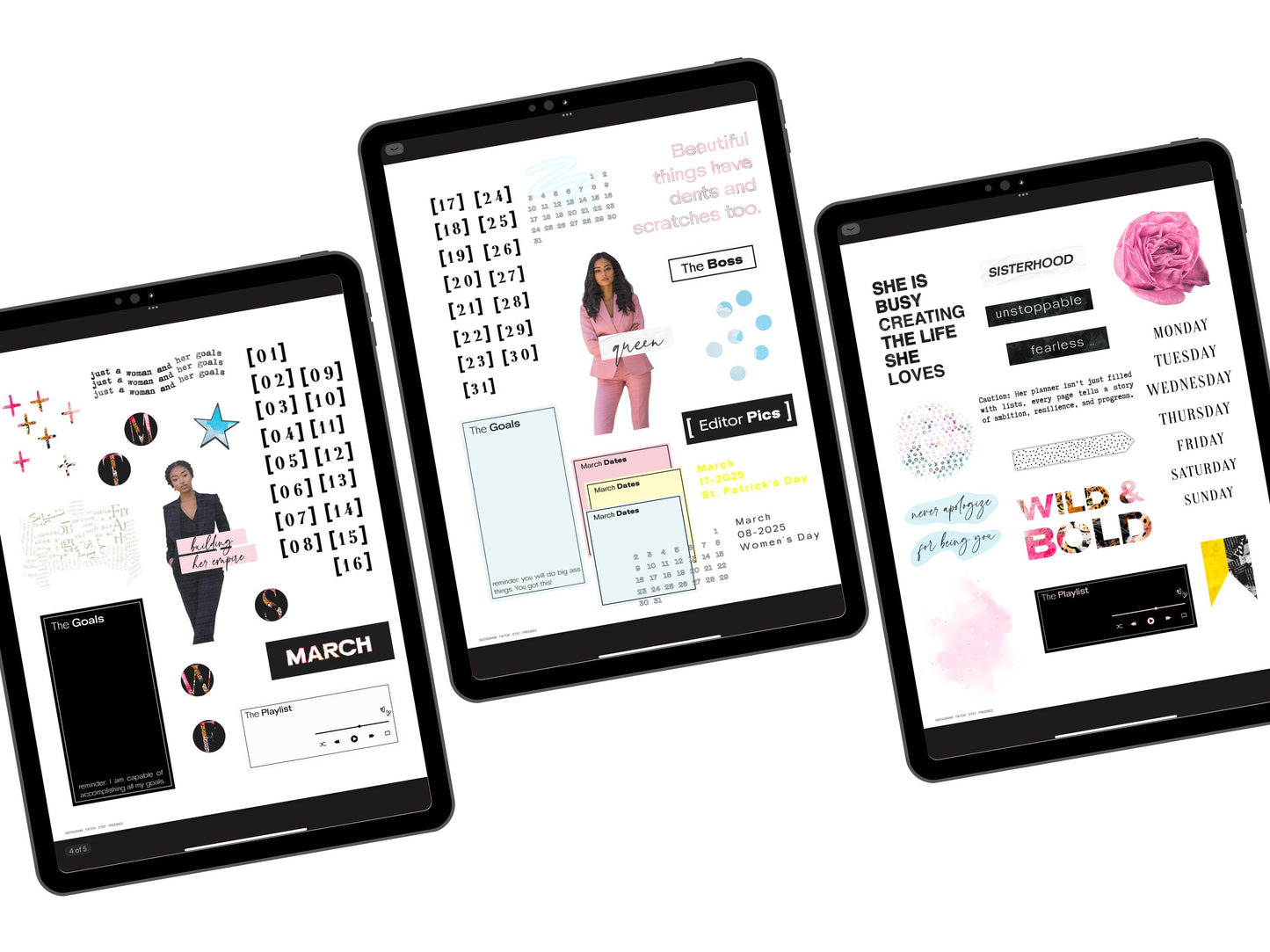 The Boss Collection Digital Journaling and Planning Stickers (Goodnotes, PNGs)