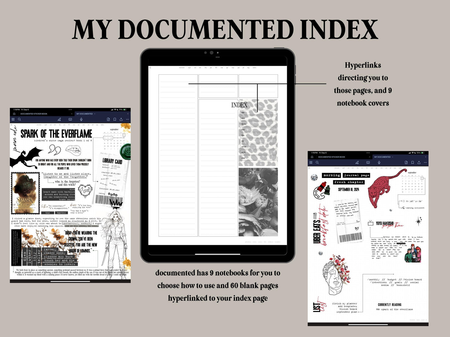 MY DOCUMENTED Digital Scrapbook Sticker book (PNGs, Goodnotes)