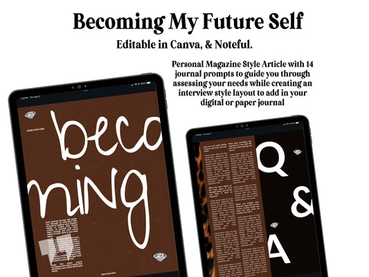 Becoming Your Best Self Personal Magazine Journal Style Article EDITABLE in CANVA, NOTEFUL